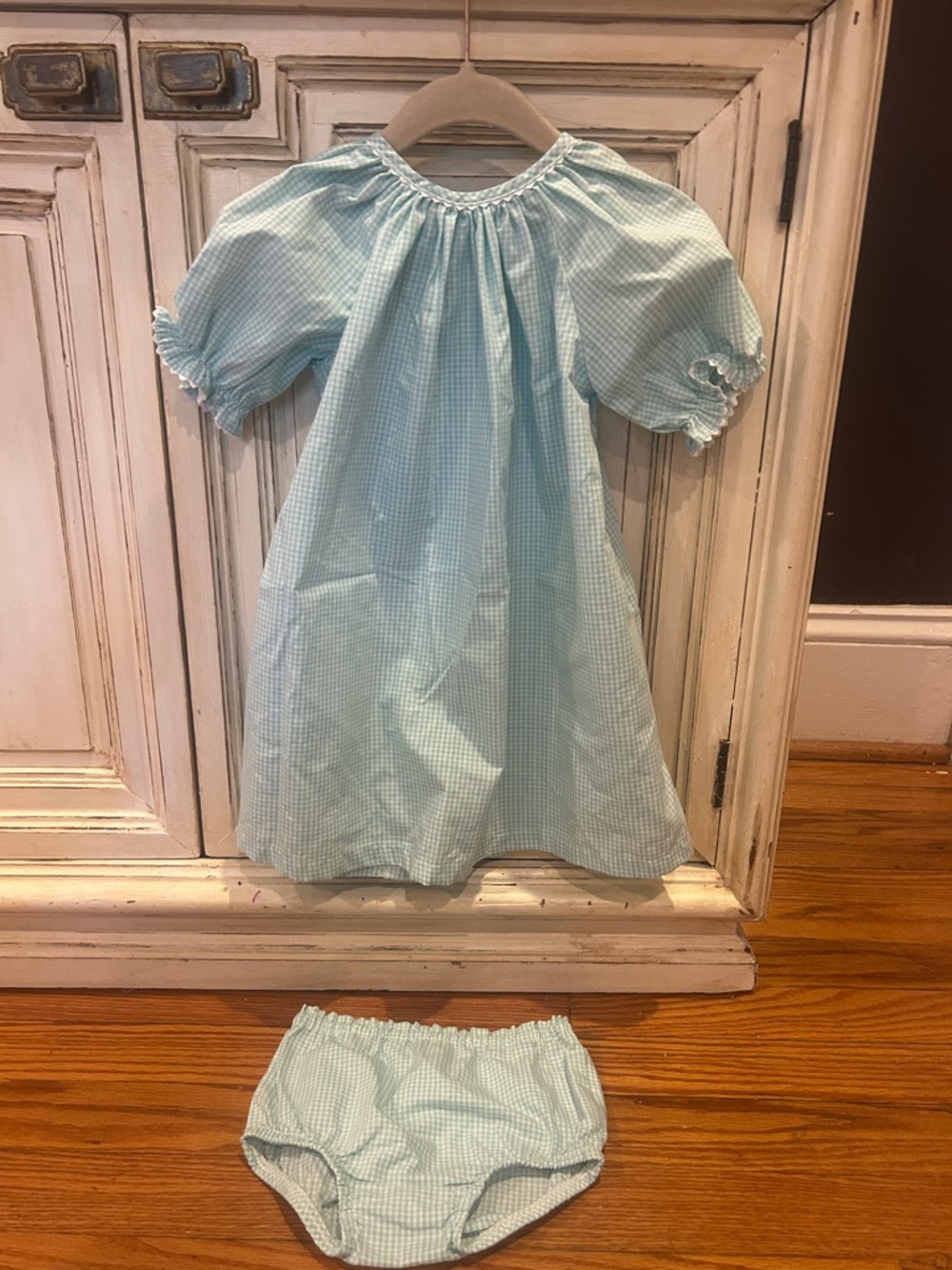 Classic Light Blue Gingham Girls' set